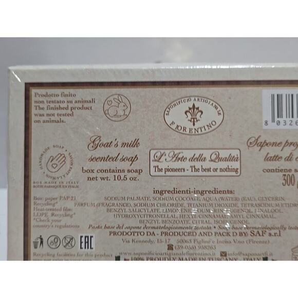 Saponificio Goat’s Milk Scented Bar Soap 10.5 oz Italy Made - Picture 6 of 14